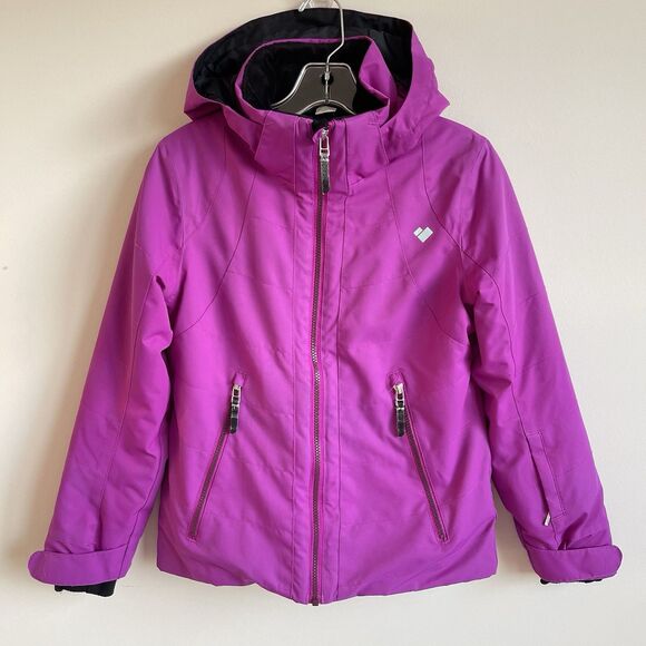 Obermeyer Teen Girls M 10/12 Winter Ski Jacket Hooded Fuchsia - Picture 1 of 15